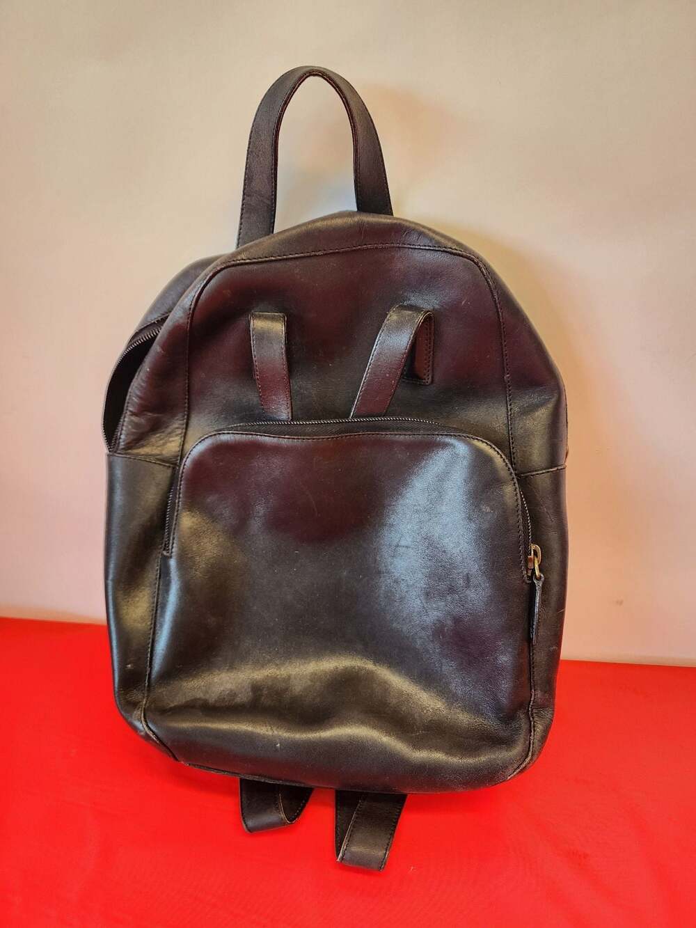 Coach Genuine Black Leather Backpack Purse Rucksack